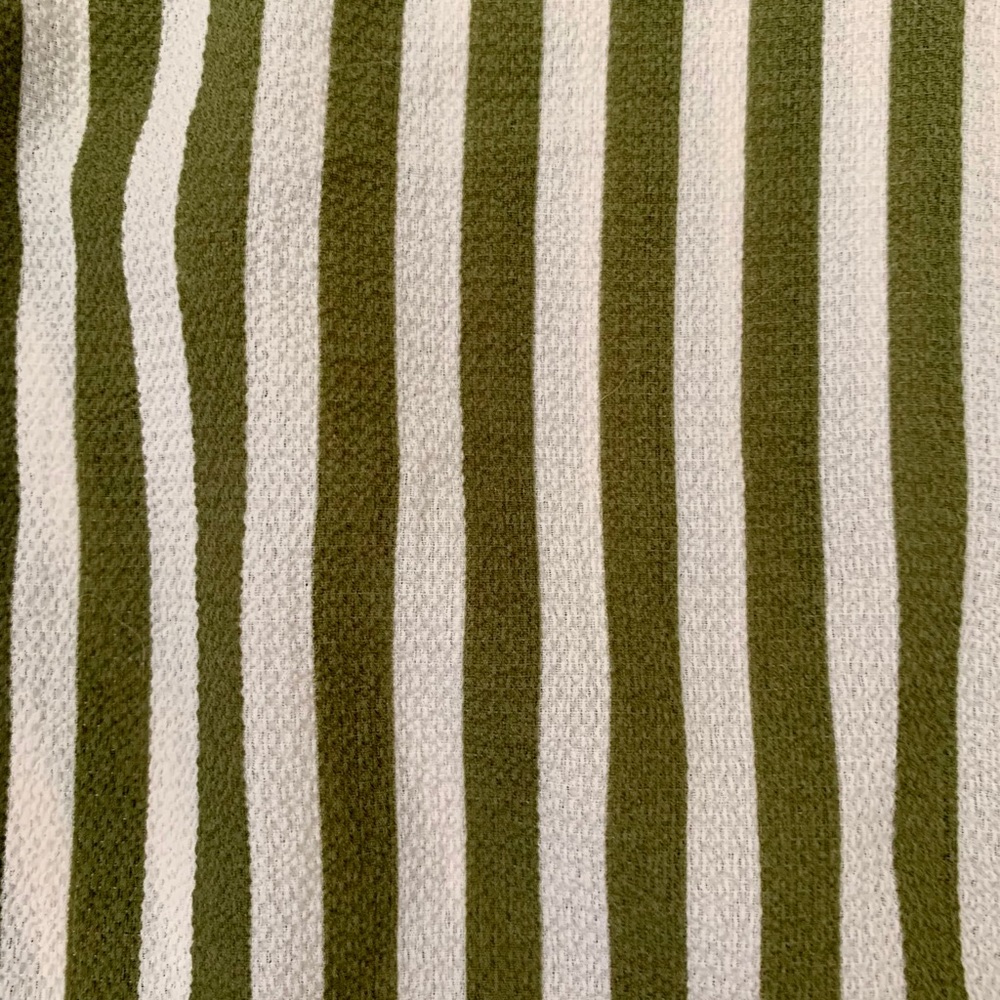 Green & White Striped Short Sleeve Crop Top - Picture 3 of 7